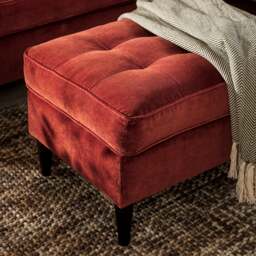 Foot Stool - Forest Green - House Linen Mix - Saxon Small - The Cotswold Company - thumbnail 4