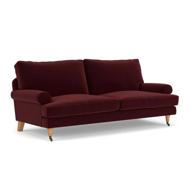 3 Seater Sofa - Dark Rosehip - Matt Velvet - Stewart - The Cotswold Company - image 1