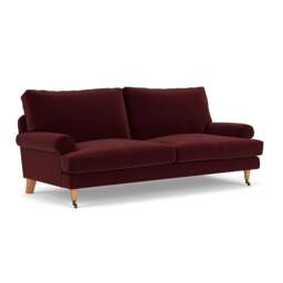 3 Seater Sofa - Dark Rosehip - Matt Velvet - Stewart - The Cotswold Company