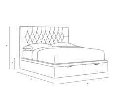 Calvert Super King Ottoman Storage Bed - Indigo - House Linen Mix - The Cotswold Company - thumbnail 6
