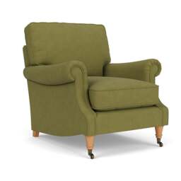 Armchair - Apple - House Linen Mix - Taylor High Back - The Cotswold Company