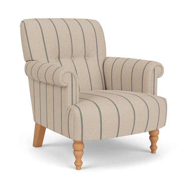 Armchair - Charcoal - Compton Stripe - Harriet - The Cotswold Company - image 1
