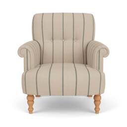 Armchair - Charcoal - Compton Stripe - Harriet - The Cotswold Company - thumbnail 2