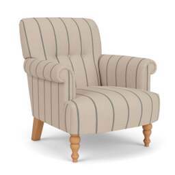 Armchair - Charcoal - Compton Stripe - Harriet - The Cotswold Company - thumbnail 1