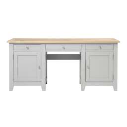 Double Pedestal Desk - Chester Dove Grey - The Cotswold Company - thumbnail 4