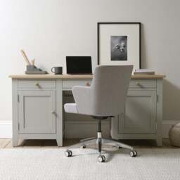 Double Pedestal Desk - Chester Dove Grey - The Cotswold Company - thumbnail 3