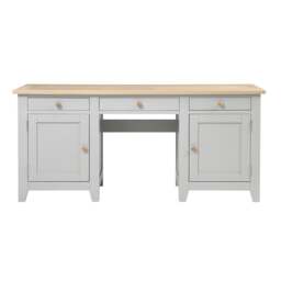 Double Pedestal Desk - Chester Dove Grey - The Cotswold Company - thumbnail 5