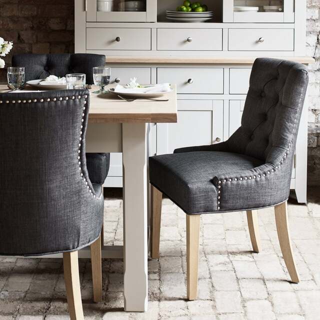 Primrose Upholstered Button Back Dining Chair -  Charcoal - The Cotswold Company - image 1