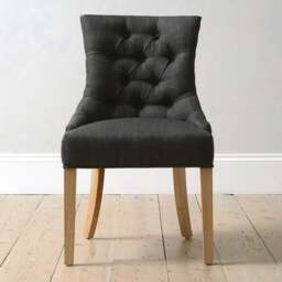 Primrose Upholstered Button Back Dining Chair -  Charcoal - The Cotswold Company - thumbnail 2