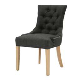 Primrose Upholstered Button Back Dining Chair -  Charcoal - The Cotswold Company - thumbnail 4