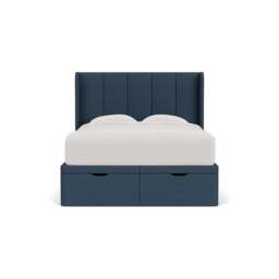 Parker King Size Ottoman Storage Bed - Indigo - House Linen Mix - The Cotswold Company - thumbnail 2