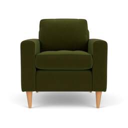 Armchair - Forest Green - Matt Velvet - Saxon - The Cotswold Company - thumbnail 2