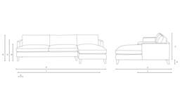Chaise Extra Large Right Hand - Cream - House Weave - Jackson - The Cotswold Company - thumbnail 5