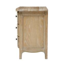 3 Drawer Bedside Table - Camille Limewash Oak - The Cotswold Company - thumbnail 4