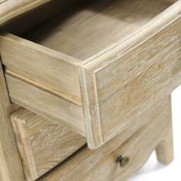 3 Drawer Bedside Table - Camille Limewash Oak - The Cotswold Company - thumbnail 6