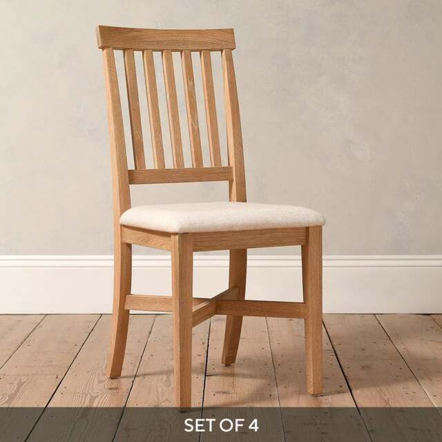 Inglesham Whitewash Oak Upholstered Dining Chair - Set of 4 - The Cotswold Company - image 1