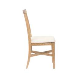 Inglesham Whitewash Oak Upholstered Dining Chair - Set of 4 - The Cotswold Company - thumbnail 4