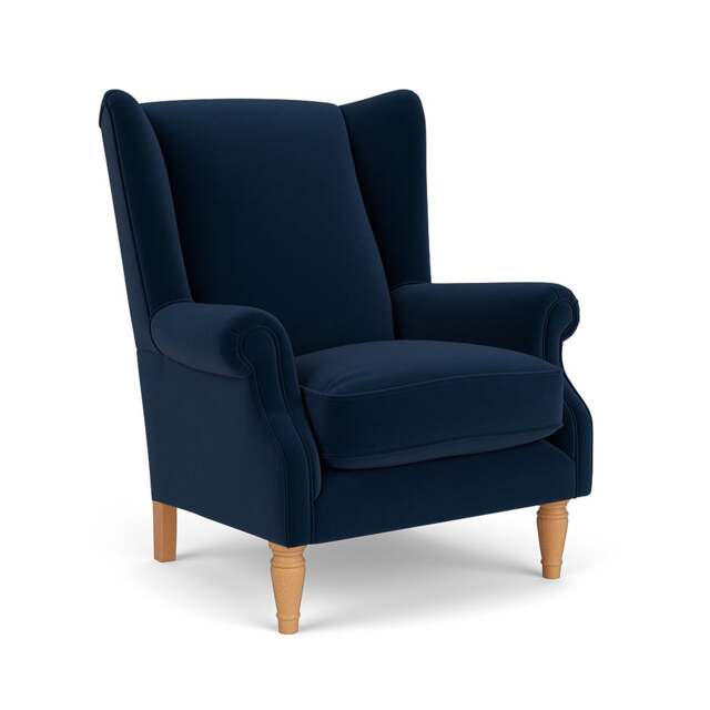 Armchair - Deep blue - Matt Velvet - Alice - The Cotswold Company - image 1