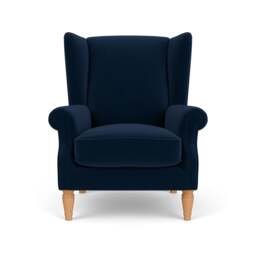 Armchair - Deep blue - Matt Velvet - Alice - The Cotswold Company - thumbnail 2