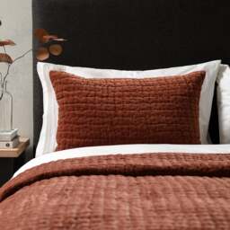Cotton Velvet Driftline Weave Cushion Brick - Home Accessories - The Cotswold Company