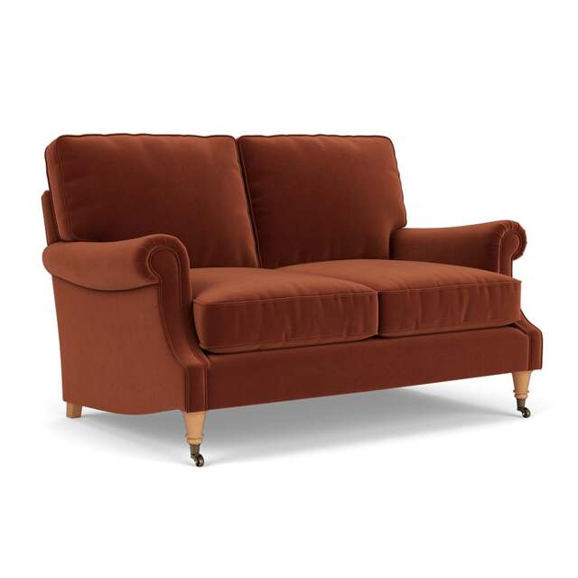Large 2 Seater Sofa - Brick - Matt Velvet - Taylor High Back - The Cotswold Company - image 1