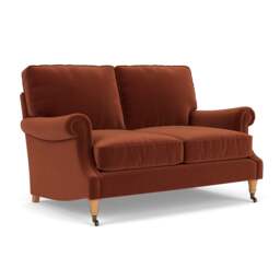 Large 2 Seater Sofa - Brick - Matt Velvet - Taylor High Back - The Cotswold Company - thumbnail 1
