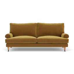 3 Seater Sofa - Mustard - Matt Velvet - Stewart - The Cotswold Company - thumbnail 2