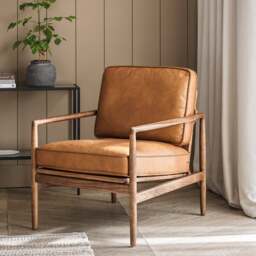 Armchair - Tan - Premium Leather - Express Delivery Sofas - Oliver  - The Cotswold Company