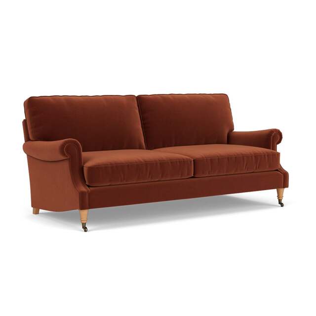 4 Seater Sofa - Brick - Matt Velvet - Taylor High Back - The Cotswold Company - image 1