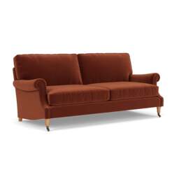 4 Seater Sofa - Brick - Matt Velvet - Taylor High Back - The Cotswold Company - thumbnail 1