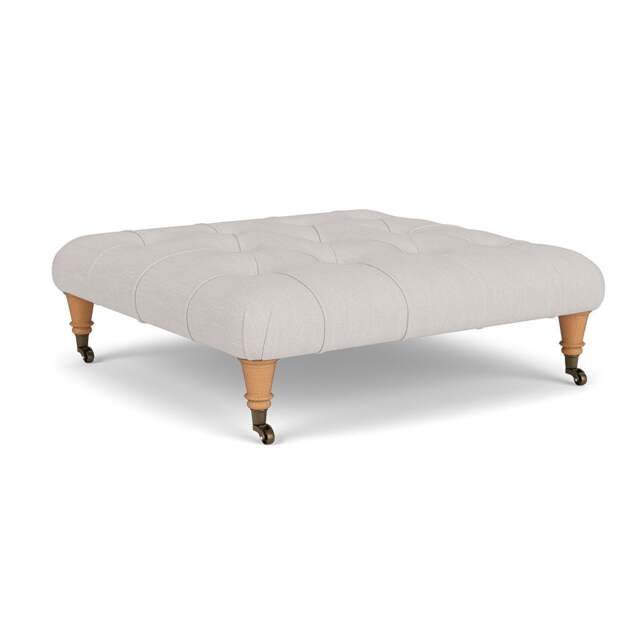 Foot Stool - Soft White - Luxury Italian Linen - Amelia - The Cotswold Company - image 1