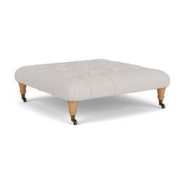 Foot Stool - Soft White - Luxury Italian Linen - Amelia - The Cotswold Company