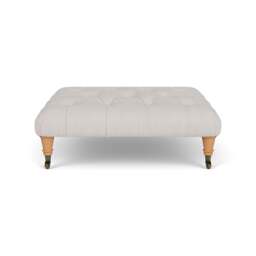 Foot Stool - Soft White - Luxury Italian Linen - Amelia - The Cotswold Company - thumbnail 2