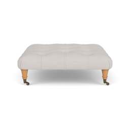 Foot Stool - Soft White - Luxury Italian Linen - Amelia - The Cotswold Company - thumbnail 3