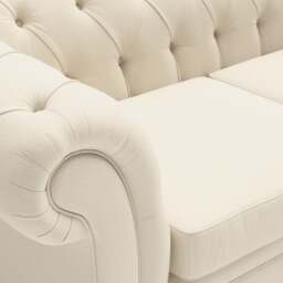 3 Seater Sofa - Cream - House Weave - Harris Chesterfield - The Cotswold Company - thumbnail 4