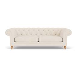 3 Seater Sofa - Cream - House Weave - Harris Chesterfield - The Cotswold Company - thumbnail 2