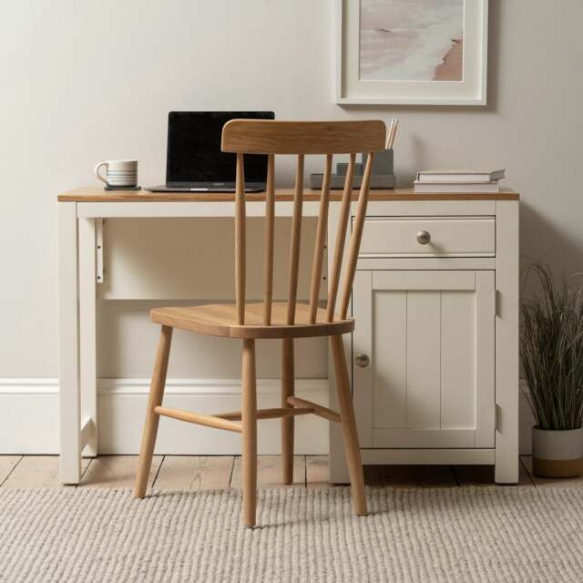 Chalford Warm White Single Pedestal Desk - The Cotswold Company - image 1