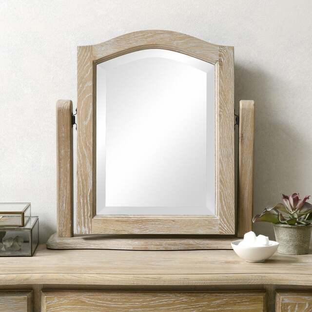 Dressing Table Mirror - Camille Limewash Oak - The Cotswold Company - image 1