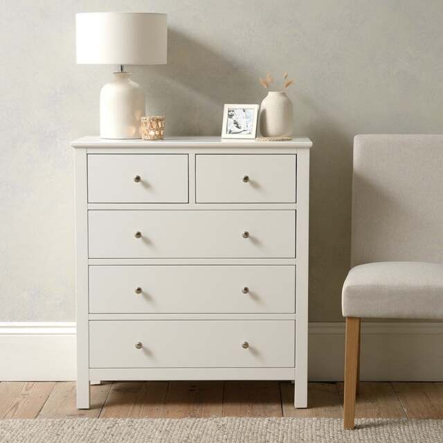 Simply Cotswold Pure White 5 Drawer Chest - The Cotswold Company - image 1