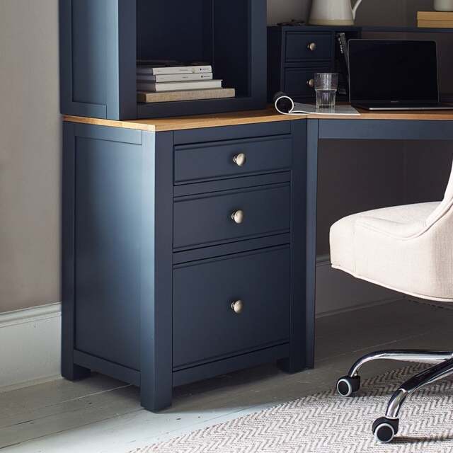 3 Drawer Filing Cabinet - Chalford Inky Blue - The Cotswold Company - image 1