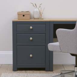 3 Drawer Filing Cabinet - Chalford Inky Blue - The Cotswold Company - thumbnail 2