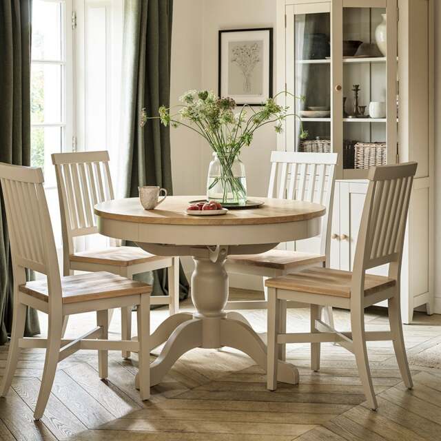 4-6 Seater Round Extending Dining Table - Chester Limestone - The Cotswold Company - image 1
