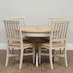 4-6 Seater Round Extending Dining Table - Chester Limestone - The Cotswold Company - thumbnail 3
