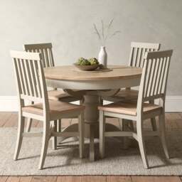 4-6 Seater Round Extending Dining Table - Chester Limestone - The Cotswold Company - thumbnail 2