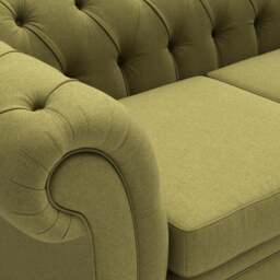 3 Seater Sofa - Apple - House Linen Mix - Harris Chesterfield - The Cotswold Company - thumbnail 4