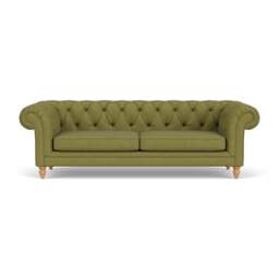 3 Seater Sofa - Apple - House Linen Mix - Harris Chesterfield - The Cotswold Company - thumbnail 2