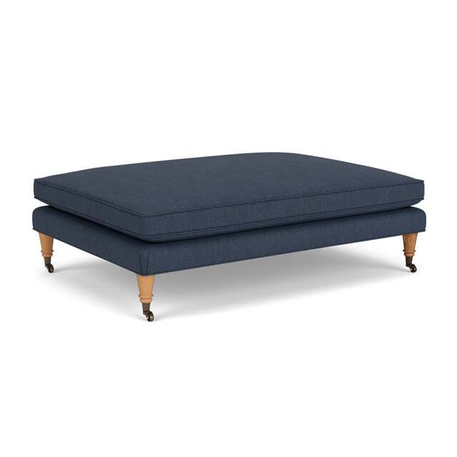Foot Stool - Indigo - Luxury Italian Linen - Taylor - The Cotswold Company - image 1