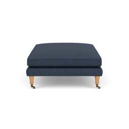 Foot Stool - Indigo - Luxury Italian Linen - Taylor - The Cotswold Company - thumbnail 3