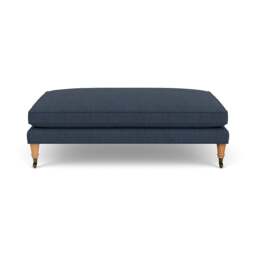 Foot Stool - Indigo - Luxury Italian Linen - Taylor - The Cotswold Company - thumbnail 2