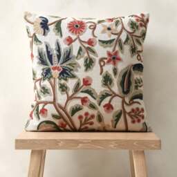 Crewel Trail Natural Cushion - Home Accessories - The Cotswold Company - thumbnail 2